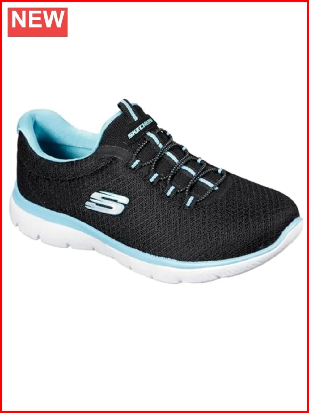 Memory Foam Mesh Knit Slip On Sneakers with Bungee Lacing